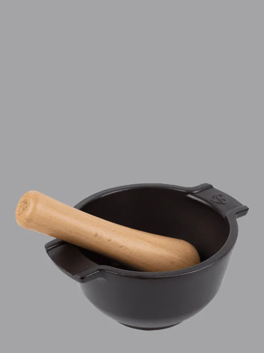Peugeot Saveurs Appolia Mortier en céramique ardoise et pilon en hêtre -> Mortier