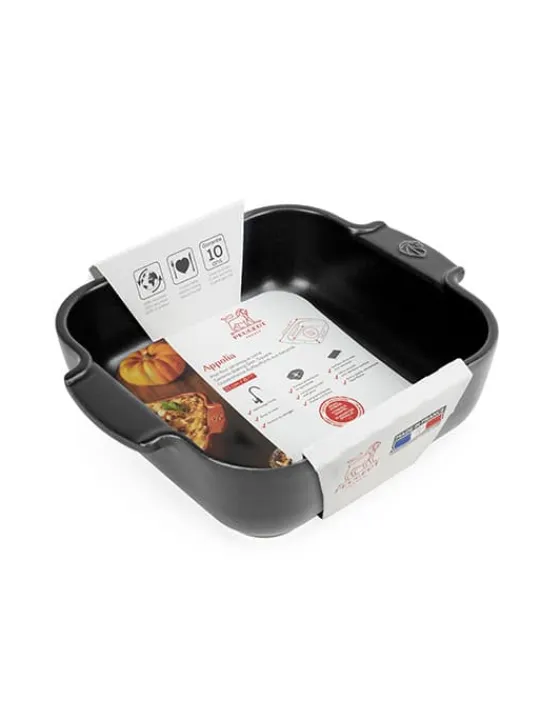 Peugeot Saveurs Appolia Plat four céramique carré noir satin 21 cm - 8.25in -> Idées Cadeaux -50€