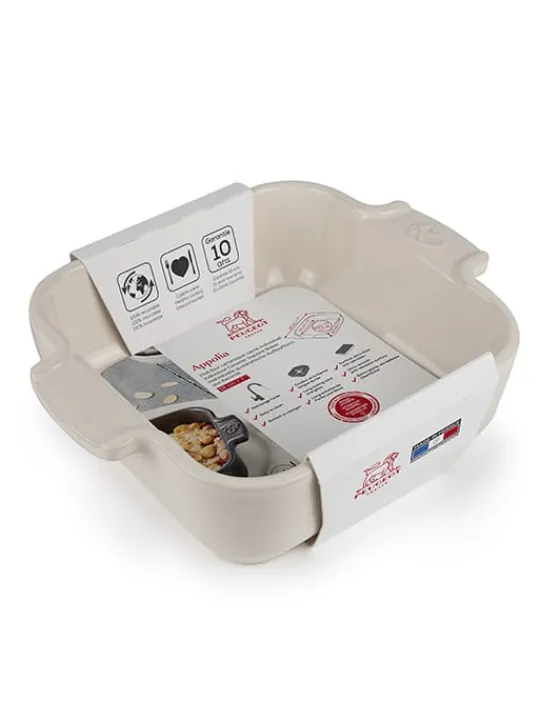 Peugeot Saveurs Appolia Plat four céramique individuel carré, écru, 18 cm - -> Idées Cadeaux -50€ | Plats Individuels