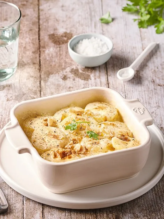 Peugeot Saveurs Appolia Plat four céramique individuel carré, écru, 18 cm - -> Idées Cadeaux -50€ | Plats Individuels