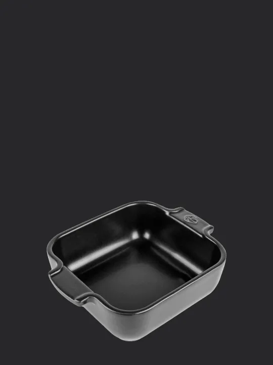 Peugeot Saveurs Appolia Plat four céramique individuel carré noir satin 18 cm -> Idées Cadeaux -50€ | Plats Individuels