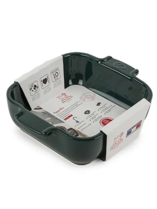 Peugeot Saveurs Appolia Plat four céramique individuel carré vert forêt 18 cm -> Plats Individuels