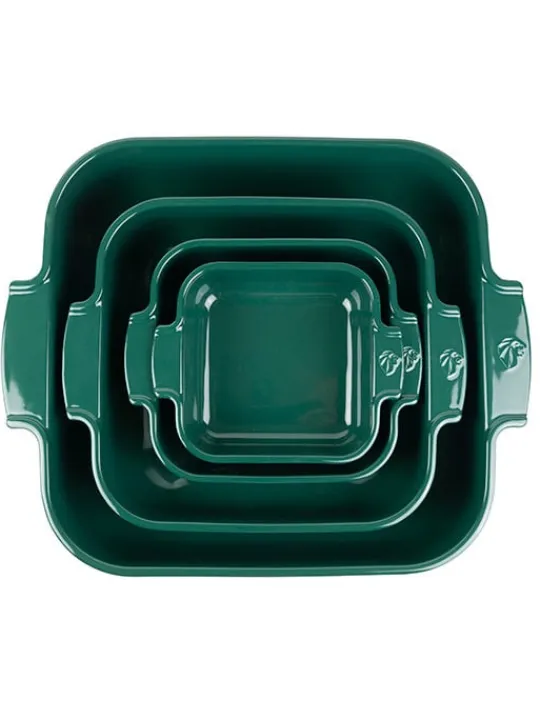 Peugeot Saveurs Appolia Plat four céramique individuel carré vert forêt 18 cm -> Plats Individuels