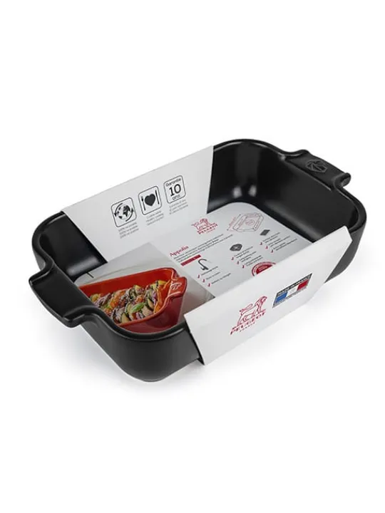 Peugeot Saveurs Appolia Plat four céramique individuel rectangle noir satin 22 cm -> Idées Cadeaux -50€ | Plats Individuels