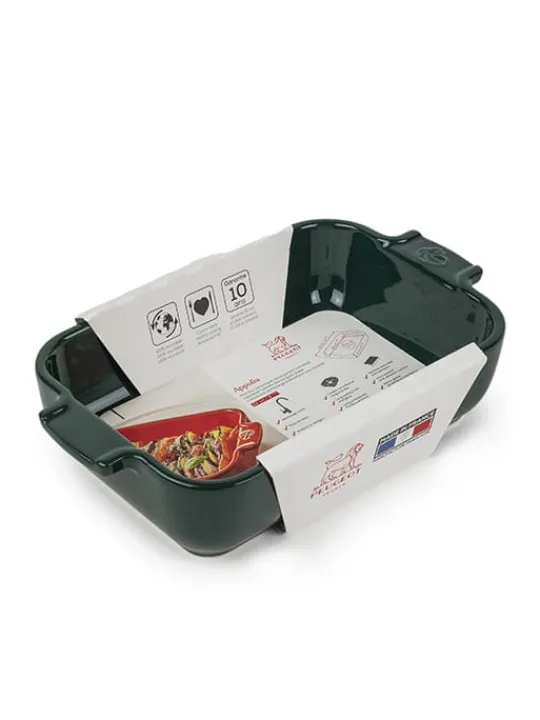 Peugeot Saveurs Appolia Plat four céramique individuel rectangle vert forêt 22 cm -> Plats Individuels