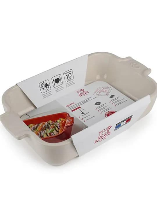 Peugeot Saveurs Appolia Plat four céramique individuel rectangulaire, écru, 22 cm - -> Plats Individuels
