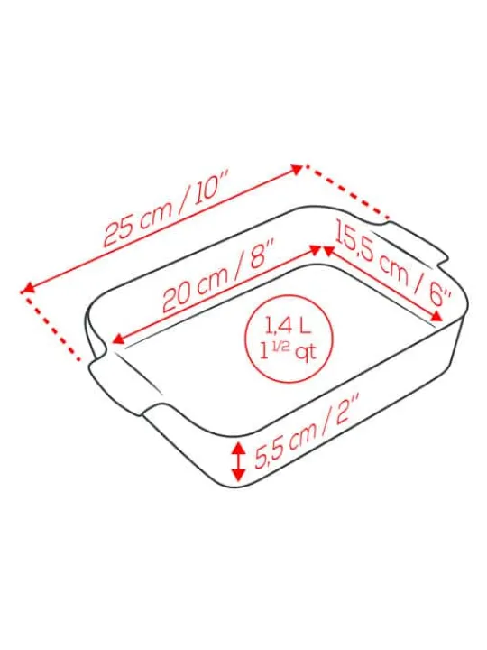 Peugeot Saveurs Appolia Plat four céramique rectangle safran 25 cm - 10in -> Envie De Couleurs