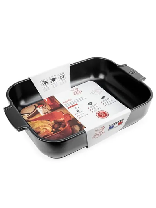 Peugeot Saveurs Appolia Plat four céramique rectangle noir satin 40 cm - 15.75in -> Idées Cadeaux -50€