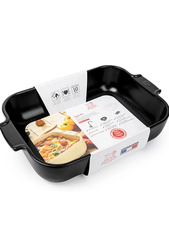 Peugeot Saveurs Appolia Plat four céramique rectangle noir satin 36 cm - 14.25in -> Idées Cadeaux -50€