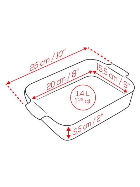 Peugeot Saveurs Appolia Plat four céramique rectangle 25 cm - 10" -> Envie De Couleurs