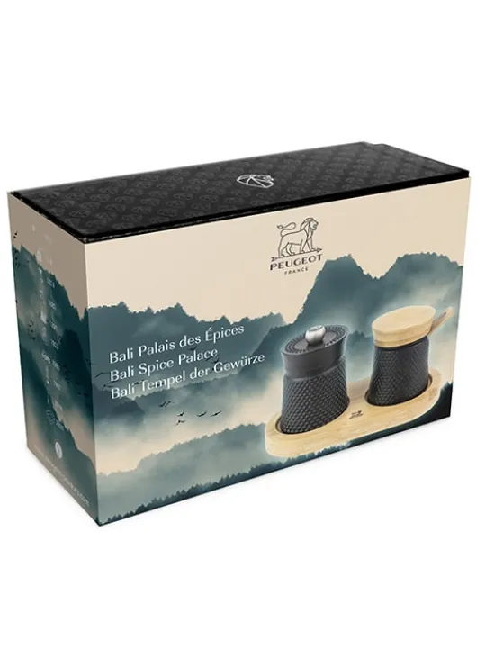 Peugeot Saveurs Bali palais des épices Moulin à poivre bali fonte noir et sa coupelle à sel en coffret cadeau -> Coffrets Cadeaux | Envie De Design