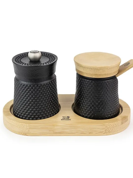 Peugeot Saveurs Bali palais des épices Moulin à poivre bali fonte noir et sa coupelle à sel en coffret cadeau -> Coffrets Cadeaux | Envie De Design