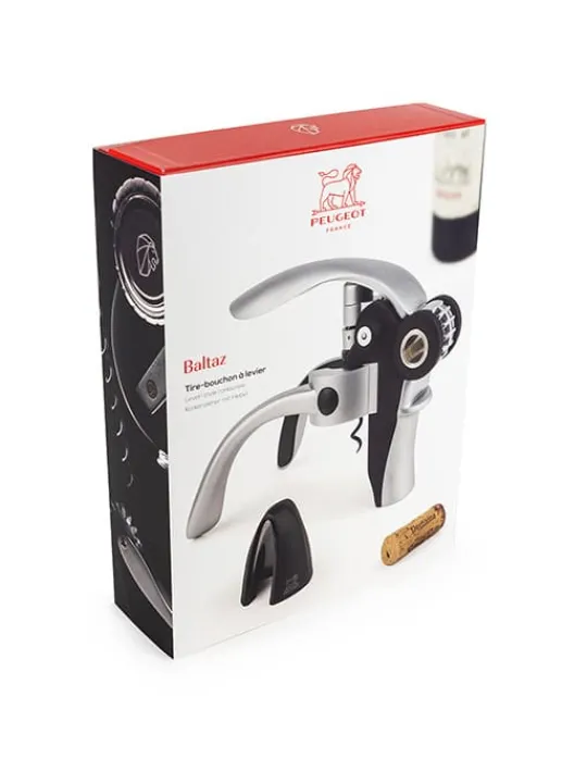 Peugeot Saveurs Baltaz tire-bouchon à levier couleur gris métallisé avec coupe-capsule 14 cm -> Idées Cadeaux -100€ | Tire-bouchons