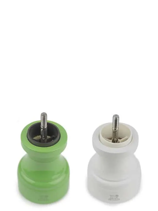 Peugeot Saveurs Bistro Duo de moulins à poivre et à sel manuels en bois laqué, vert et blanc, 10 cm - 4in -> Duos Et Combi 2 En 1 | Moulins À Sel Et Salières