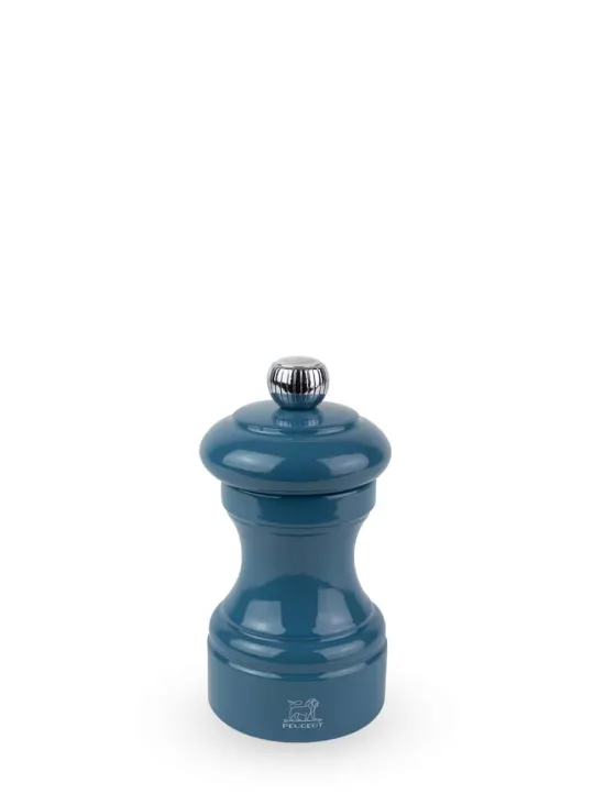Peugeot Saveurs Bistro Moulin à sel manuel en bois laqué, bleu pacifique, 10 cm - 4" -> Moulins À Sel Et Salières