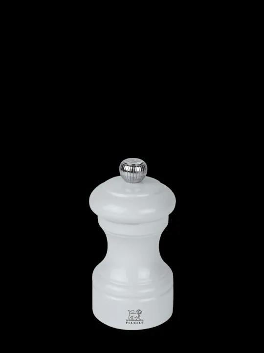 Peugeot Saveurs Bistro Moulin à sel manuel en bois laqué, gris perle, 10 cm - 4in. -> Envie De Couleurs | Moulins À Sel Et Salières