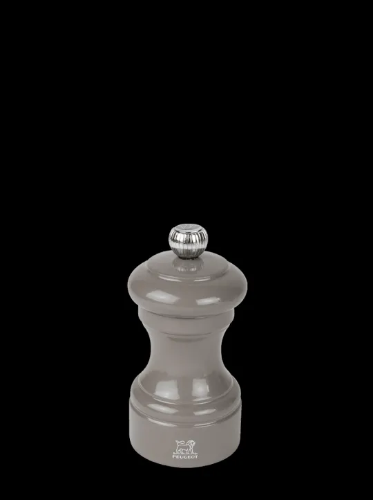 Peugeot Saveurs Bistro Moulin à sel manuel en bois laqué, gris taupe, 10 cm - 4in. -> Moulins À Sel Et Salières