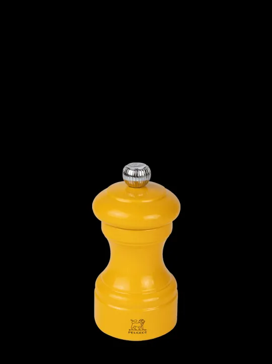 Peugeot Saveurs Bistro Moulin à sel manuel en bois laqué, safran, 10 cm - 4in. -> Moulins À Sel Et Salières