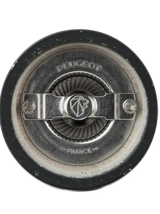 Peugeot Saveurs Bistro Moulin à sel manuel en bois laqué, noir, 10 cm - 4" -> Moulins À Sel Et Salières