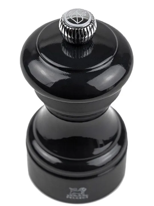 Peugeot Saveurs Bistro Moulin à sel manuel en bois laqué, noir, 10 cm - 4" -> Moulins À Sel Et Salières