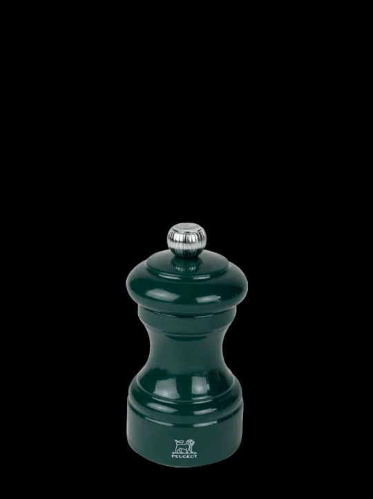 Peugeot Saveurs Bistro Moulin à sel manuel en bois laqué, vert forêt, 10 cm - 4in. -> Moulins À Sel Et Salières