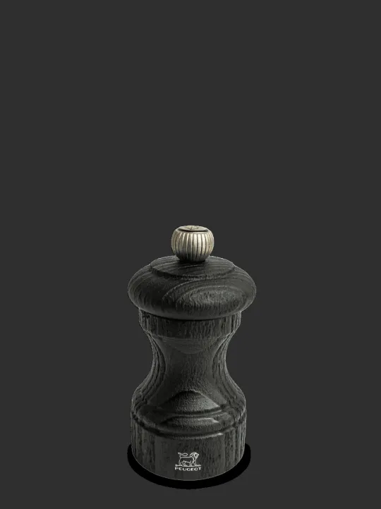 Peugeot Saveurs Bistro nature black Moulin à poivre manuel en bois upcyclé et son poivre fair trade, noir, 10 cm - 4in -> Moulins À Poivre