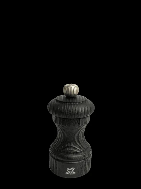 Peugeot Saveurs Bistro nature black Moulin à sel en bois upcyclé, noir, 10 cm - 4in -> Moulins À Sel Et Salières