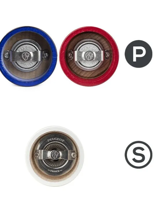 Peugeot Saveurs Bistro trio france Trio 2 moulins poivre et 1 moulin sel, manuels en bois, bleu, blanc et rouge, 10 cm -> Coffrets Cadeaux | Duos Et Combi 2 En 1