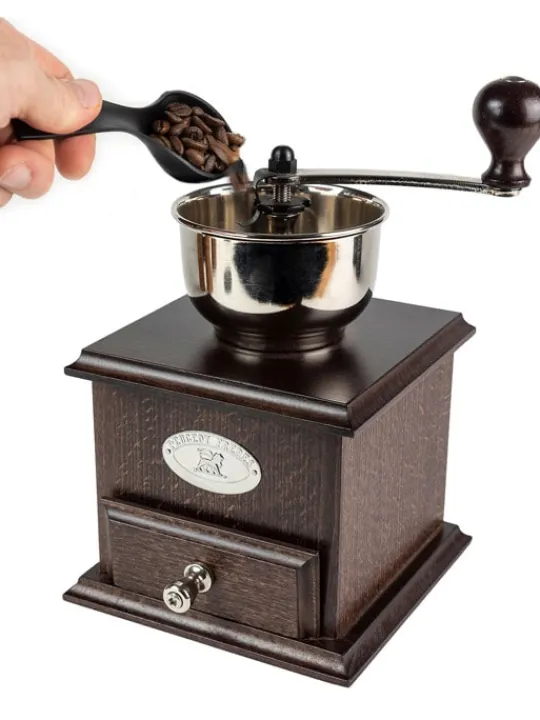 Peugeot Saveurs Brésil Moulin à café manuel en bois couleur chocolat 21 cm -> Moulins À Café