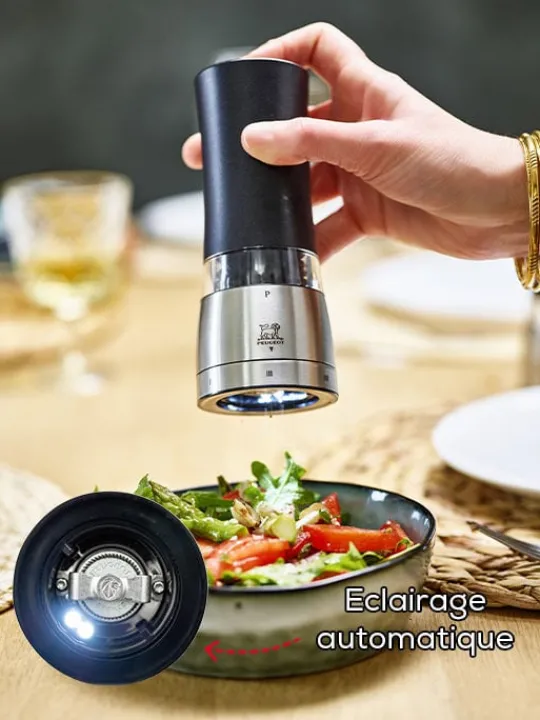 Peugeot Saveurs Daman electrique Moulin à poivre électrique u'select, noir irisé, 16 cm - 6,25in. -> Idées Cadeaux -100€ | Envie De Design