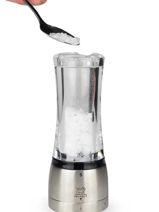 Peugeot Saveurs Daman Moulin à sel manuel en acryl et inox u'select 21 cm -> Idées Cadeaux -100€ | Envie De Design