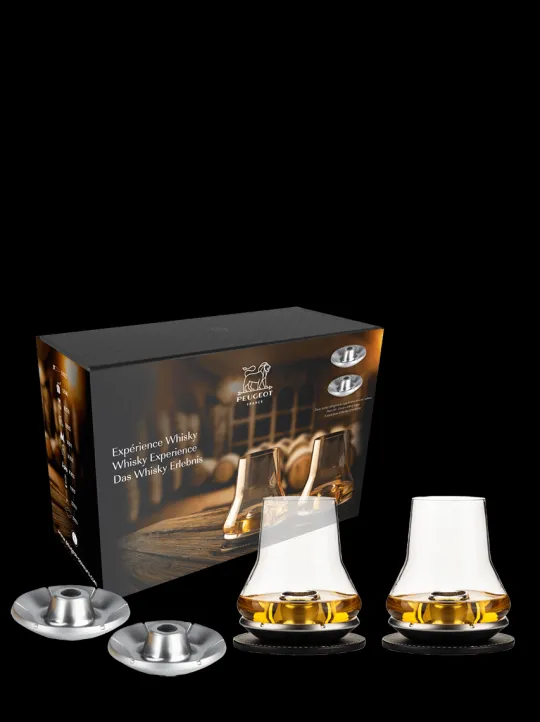 Peugeot Saveurs Experience whisky 2 sets de dégustation whisky et 2 socles rafraîchisseurs supplémentaires en coffret cadeau -> Idées Cadeaux -100€ | Envie De Design