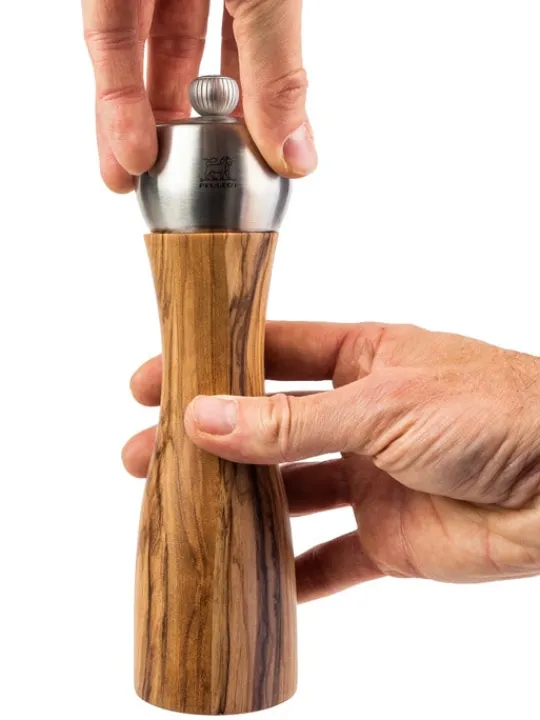 Peugeot Saveurs Fidji Moulin à sel manuel en bois d' et inox 20 cm -> Moulins À Sel Et Salières