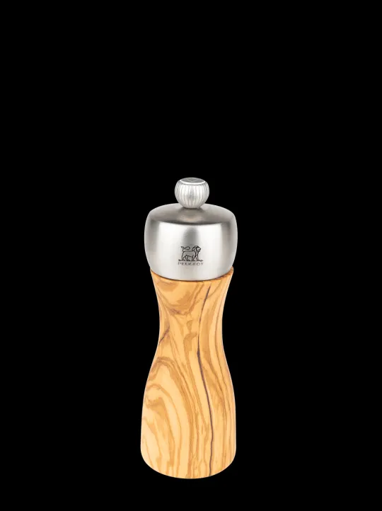 Peugeot Saveurs Fidji moulin à sel manuel en bois d' et inox 15cm -> Moulins À Sel Et Salières