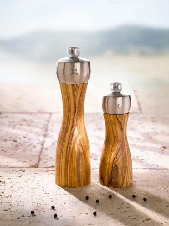 Peugeot Saveurs Fidji moulin à sel manuel en bois d' et inox 15cm -> Moulins À Sel Et Salières