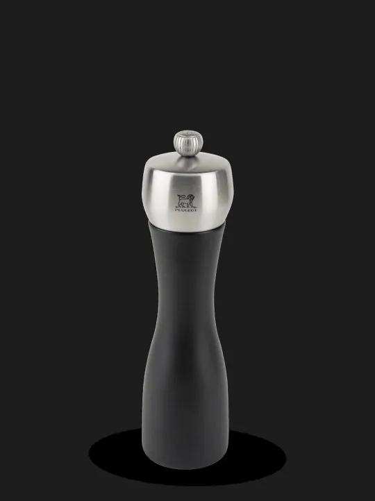 Peugeot Saveurs Fidji Moulin à sel manuel en bois et inox couleur 20 cm -> Moulins À Sel Et Salières
