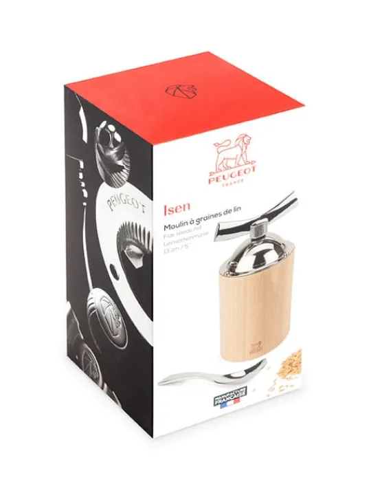 Peugeot Saveurs Isen moulin à graines de lin manuel en bois et inox couleur naturel 13 cm -> Envie De Saveurs | Moulins Expert