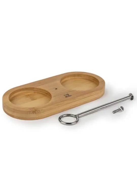 Peugeot Saveurs Linéa Plateau avec poignée pour deux moulins, bambou, -> Idées Cadeaux -50€ | Accessoires Moulins