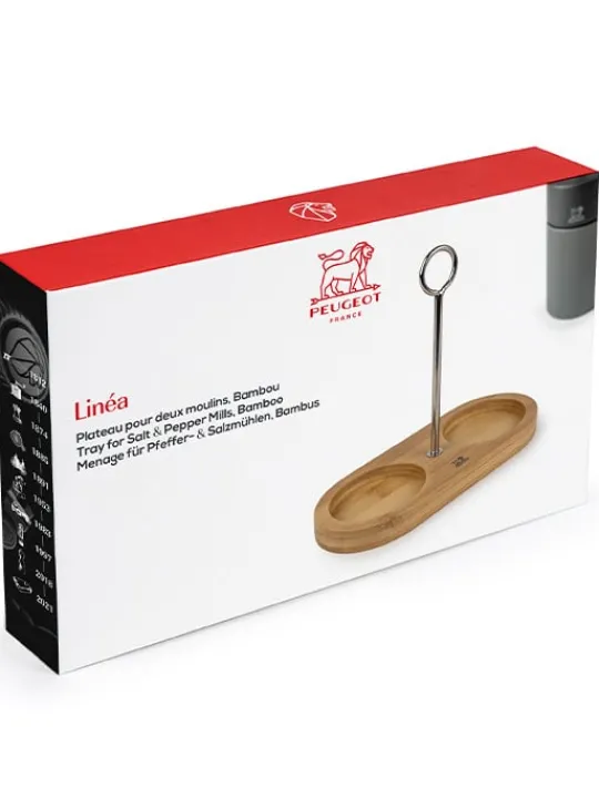 Peugeot Saveurs Linéa Plateau avec poignée pour deux moulins, bambou, -> Idées Cadeaux -50€ | Accessoires Moulins