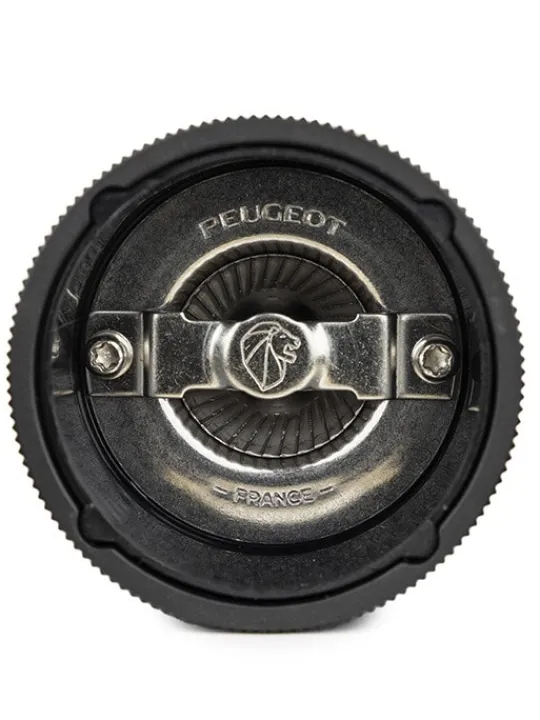 Peugeot Saveurs Line Moulin à sel manuel en bois et aluminium noir mat, 12 cm - 4,75in -> Envie De Design | Moulins À Sel Et Salières
