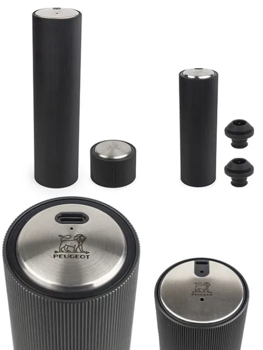 Peugeot Saveurs Master of wine Coffret cadeau - tire-bouchon électrique line reverse et pompe de conservation électrique line preserve noir mat. -> Coffrets Cadeaux | Envie De Design