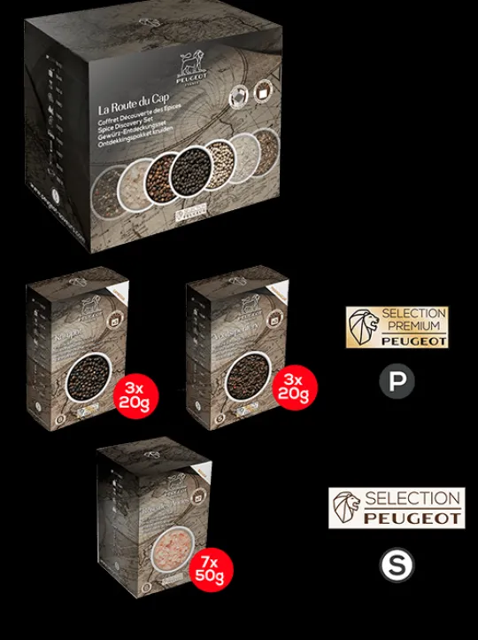 Peugeot Saveurs Multipack mix premium Pack poivres et sel premium -> Idées Cadeaux -50€ | Envie De Saveurs