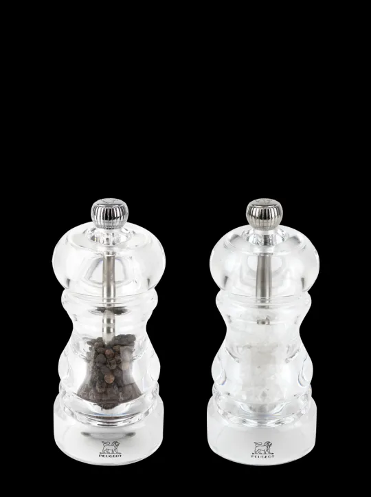 Peugeot Saveurs Nancy Duo de moulins à poivre et à sel manuels en acryl 12 cm -> Duos Et Combi 2 En 1 | Moulins À Sel Et Salières