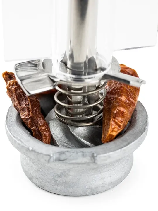 Peugeot Saveurs Oléron Moulin à piment manuel en bois et acryl couleur 14 cm -> Envie De Saveurs | Moulins Expert