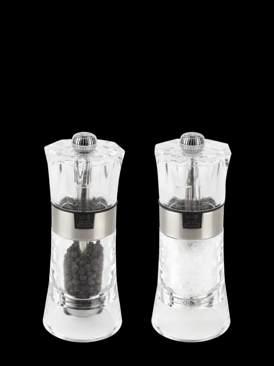 Peugeot Saveurs Oslo Duo de moulins à poivre et à sel manuels en acryl 14 cm -> Duos Et Combi 2 En 1 | Moulins À Sel Et Salières