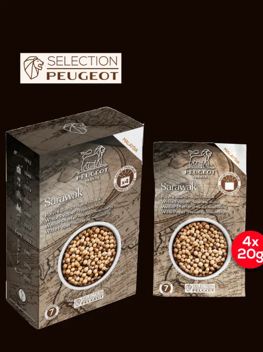 Peugeot Saveurs Pack poivres classic Sélection exclusive de 4 poivres d'origine aux saveurs inimitables -> Epices Du Monde
