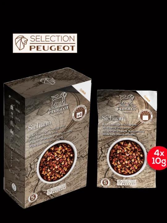 Peugeot Saveurs Pack poivres classic Sélection exclusive de 4 poivres d'origine aux saveurs inimitables -> Epices Du Monde