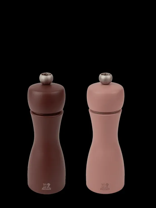 Peugeot Saveurs Pack tahiti terre Duo de moulins à poivre et à sel en bois 15 cm et ses épices -> Envie De Couleurs | Duos Et Combi 2 En 1