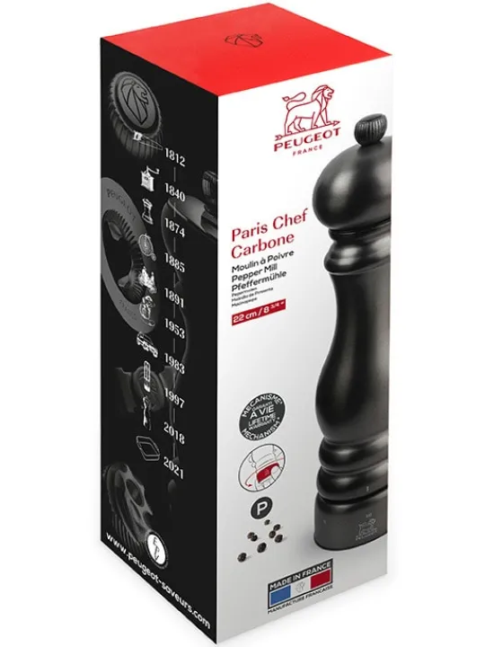 Peugeot Saveurs Paris chef Moulin à poivre manuel en inox, , u'select, 22 cm - 8,75" -> Envie De Design | Envie De Couleurs