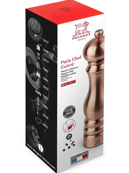 Peugeot Saveurs Paris chef Moulin à poivre manuel en inox, , u'select, 22 cm - 8,75" -> Moulins À Poivre